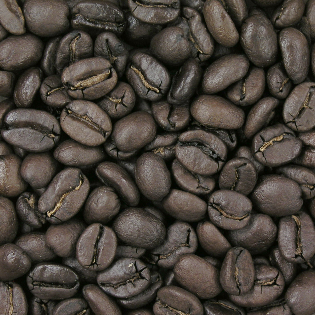 Coffee beans at Full City roast level