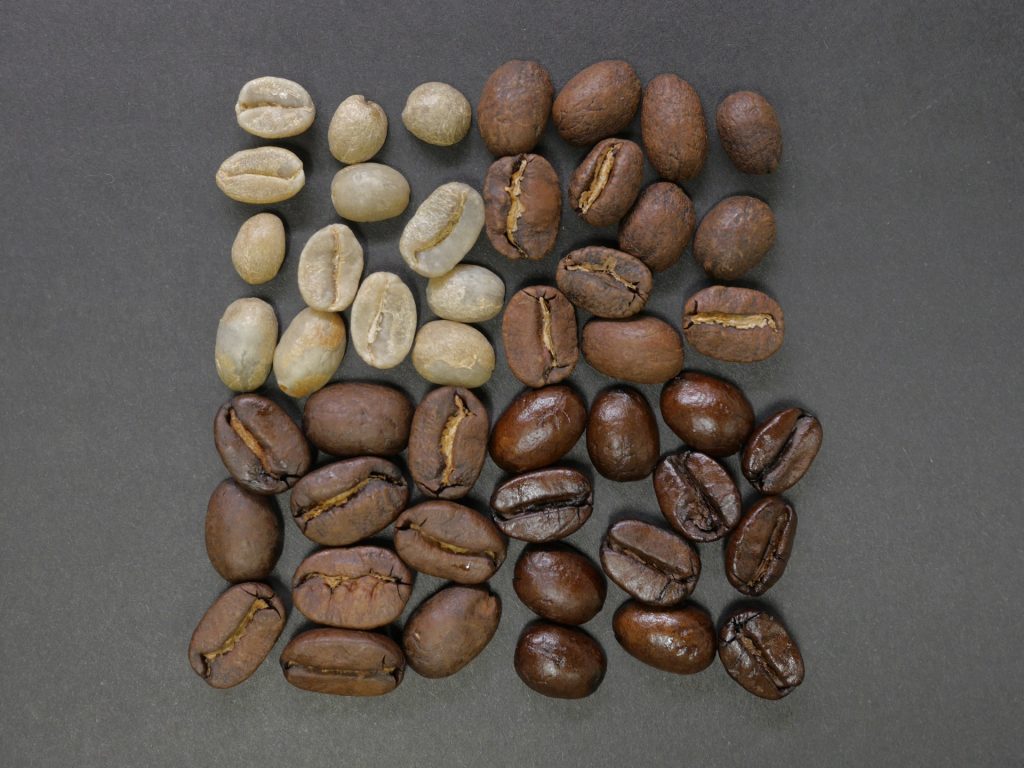 The different roast levels of coffee beans